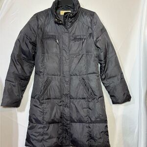 Michael Michael Kors Long Black Quilted Puffer Coat Down Fill Size S